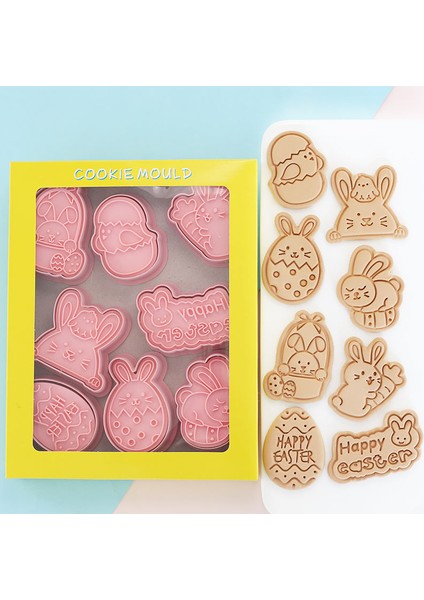 Et Paskalya Kurabiye Kesiciler 3D Tavşan Yumurta Karikatür Preslenebilir Bisküvi Kalıp Mutfak Pişirme Pasta Bakeware Aracı Paskalya Partisi (Yurt Dışından) modelleri