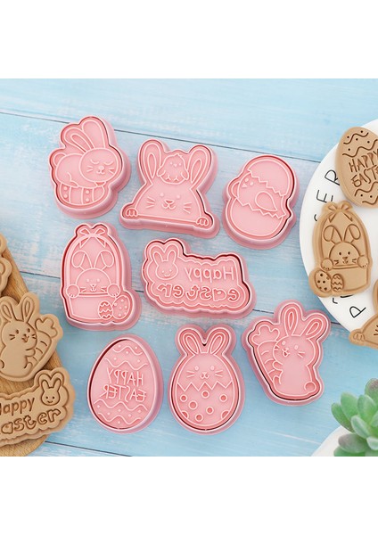 Et Paskalya Kurabiye Kesiciler 3D Tavşan Yumurta Karikatür Preslenebilir Bisküvi Kalıp Mutfak Pişirme Pasta Bakeware Aracı Paskalya Partisi (Yurt Dışından) fırsatları