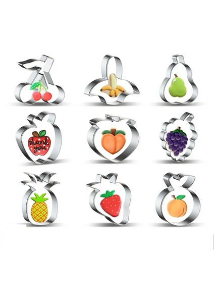 No.13 Tarzı Paslanmaz Çelik Meyve Bisküvi Kalıbı Çerez Kesici Muz Çilek Kalıp Dıy Fondan Pasta Dekorasyon Pişirme Araçları (Yurt Dışından) fiyatları