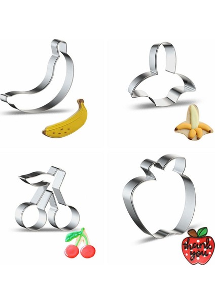 No.13 Tarzı Paslanmaz Çelik Meyve Bisküvi Kalıbı Çerez Kesici Muz Çilek Kalıp Dıy Fondan Pasta Dekorasyon Pişirme Araçları (Yurt Dışından) fırsatları