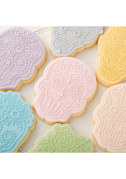 D Kesici Stili Kek Dekorasyon Aracı Kafatası Kafa Kurabiye Damgası Kalıp Cadılar Bayramı Çiçek Fondan Kalıp Çerez Kesici Damga Ölülerin Günü Için Embosser (Yurt Dışından) fiyatları