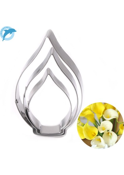 Lınsbaywu Et Calla Lily Kurabiye Kesici 3D Sugarcraft Fondan Kek Pasta Bisküvi Pişirme Kalıp Dıy Kek Dekorasyon Araçları (Yurt Dışından)