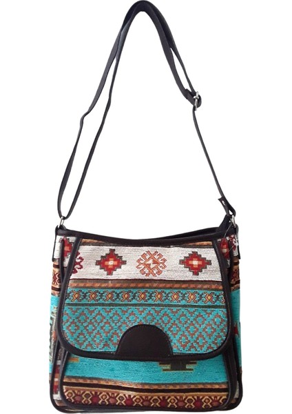 Otantik ve Kilim Desenli Goblen Omuz Çantası