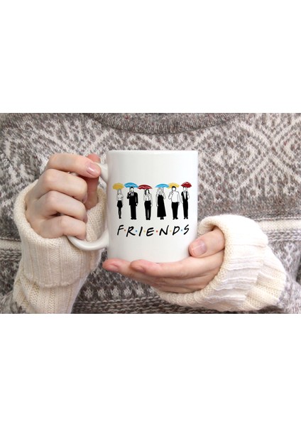 Friends Baskılı Seramik Kahve Çay Kupası