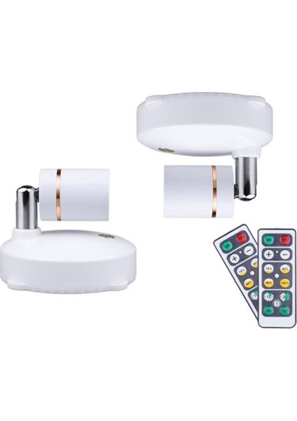 Kablosuz Spot Işıklar Pille Çalışan Vurgulu Işıklar Iç Mekan Kısılabilir LED Spot Işığı Her Yerde Dönebilen Duvar Işığı (2 Paket) (Yurt Dışından)