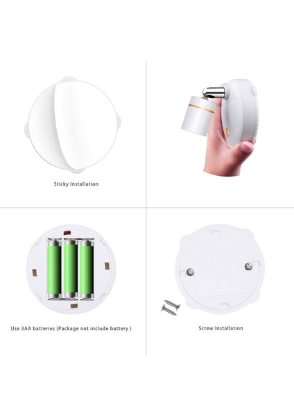 Kablosuz Spot Işıklar Pille Çalışan Vurgulu Işıklar Iç Mekan Kısılabilir LED Spot Işığı Her Yerde Dönebilen Duvar Işığı (2 Paket) (Yurt Dışından) modelleri