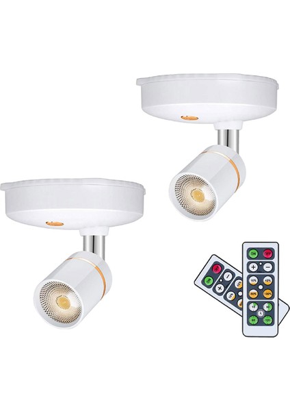Kablosuz Spot Işıklar Pille Çalışan Vurgulu Işıklar Iç Mekan Kısılabilir LED Spot Işığı Her Yerde Dönebilen Duvar Işığı (2 Paket) (Yurt Dışından) indirimleri