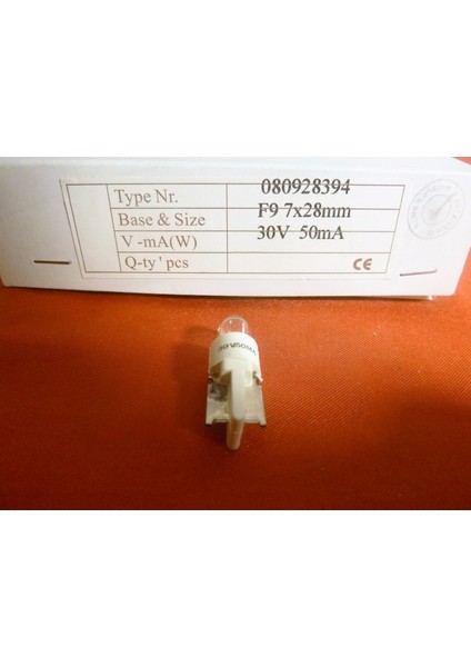 30V 50 Ma 7X28 F9 Ampul 10 Ad.