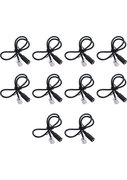 10PC Telefon Adaptörü Rj9 3.5 Dişi Adaptör Dönüştürücü Kablo Pc Bilgisayar Kulaklık Telefon (Yurt Dışından)