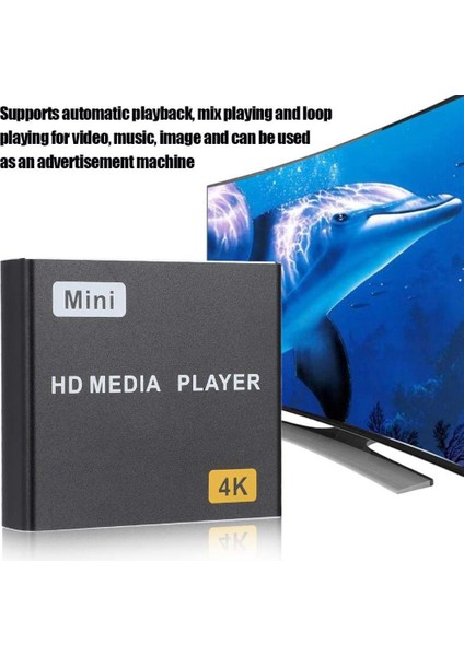 Mini 4K HDD Medya Oynatıcı 1080P Yatay ve Dikey Dijital Video Oynatıcı, USB Sürücüsü/sd Kartları Ab Tak (Yurt Dışından) modelleri