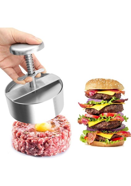 Hamburger Patty Maker Basın 304 Paslanmaz Çelik Yapışmaz Yuvarlak Manuel Pirinç Topu Kalıp Kalınlığı Ayarlanmış Mutfak Aracı (Yurt Dışından) fırsatları