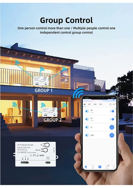 Wifi Akıllı Anahtar Dıy Zamanlayıcı + Uzaktan 1ch 7-32 V 2.4g Wifi Ev Otomasyon Modülü Alexa Google Ev Için Iftt (Yurt Dışından)