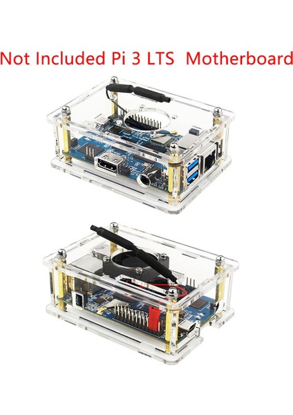 3 Kasa Için Şeffaf Akrilik Kabuk Kutusu Koruma Muhafazası 3 Fansız (Yurt Dışından) indirimleri