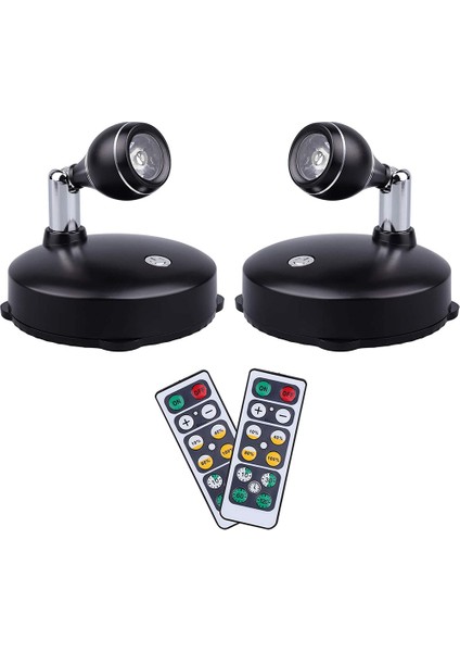Kablosuz Spot Işığı Iç Mekan, Pille Çalışan Vurgu Işıkları Tablolar Için Sanat Işıkları, Uzaktan Kumandalı LED Duvar Işığı (2 Paket, B) (Yurt Dışından)