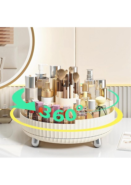 Vanity Için Dönen Makyaj Organizatörü - Banyo Organizatörü ve Kozmetik Için Tembel Organizatör Parfüm Organizatör Depolama A (Yurt Dışından) modelleri
