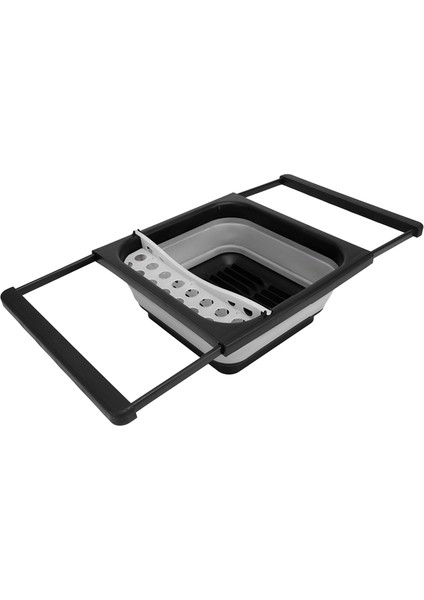 Pratik Katlanır Tabak Filtre Sepeti Saklama Kutusu Damlalıklı Kase Sofra Plakası Ayarlanabilir Sofra Drenaj Rafı Siyah (Yurt Dışından) fiyatları