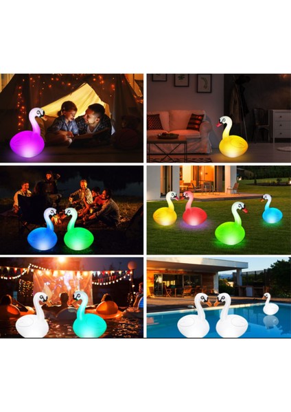 Yüzen Havuz Işıkları Kuğu Rgb Kısılabilir Güneş Kuğu Havuz Işıkları Havuz Yard Düğün Dekor Için Su Geçirmez Şişme Işıklar (Yurt Dışından)