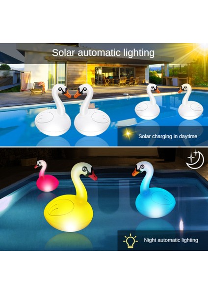 Yüzen Havuz Işıkları Kuğu Rgb Kısılabilir Güneş Kuğu Havuz Işıkları Havuz Yard Düğün Dekor Için Su Geçirmez Şişme Işıklar (Yurt Dışından)