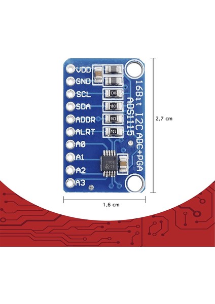x ADS1115 Adc Modülü 16BIT 4 Kanal Için ve Için (Yurt Dışından)