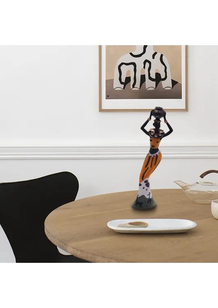 3 Adet Retro Vazo Afrikalı Kadın Heykeli Egzotik Reçine Kültür Figürleri Ev Otel Oturma Odası Dekorasyon Zanaat Süsler Için Set Sarı (Yurt Dışından)