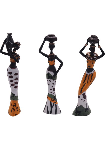 3 Adet Retro Vazo Afrikalı Kadın Heykeli Egzotik Reçine Kültür Figürleri Ev Otel Oturma Odası Dekorasyon Zanaat Süsler Için Set Sarı (Yurt Dışından) fiyatları