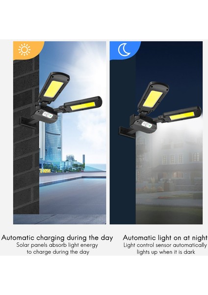 Yüksek Parlaklık Güneş Çift Kafa Sokak Lambası 180 ° Ayarlanabilir Güvenlik Duvar Lambası Ipx6 Su Geçirmez Güneş Işığı A (Yurt Dışından) fırsatları