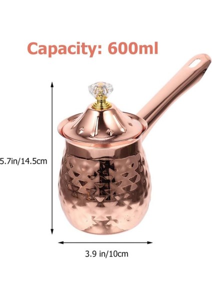 Türk Kahvesi Makinesi Bakır Kahve Çay Makinesi Süt Isıtıcı Sıcak Çikolata Makinesi Tereyağı Eritme Potası 600 ml Gümüş (Yurt Dışından)