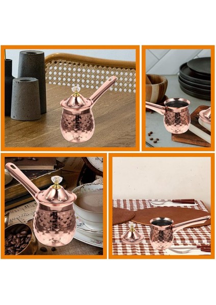 Türk Kahvesi Makinesi Bakır Kahve Çay Makinesi Süt Isıtıcı Sıcak Çikolata Makinesi Tereyağı Eritme Potası 600 ml Gümüş (Yurt Dışından)