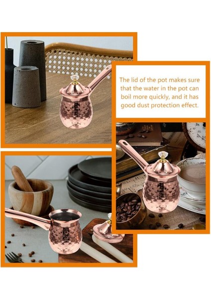 Türk Kahvesi Makinesi Bakır Kahve Çay Makinesi Süt Isıtıcı Sıcak Çikolata Makinesi Tereyağı Eritme Potası 600 ml Gümüş (Yurt Dışından)