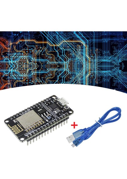 ESP8266 CP2102 Geliştirme Kartı + USB Kablosu ESP-12E Mcu ESP8266 Nodecu Lua V3 Nesnelerin Interneti Wıfı Geliştirme Kartı (Yurt Dışından)