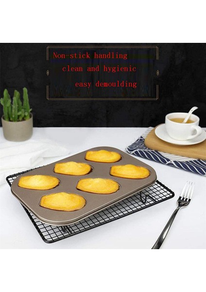 Paket Madeleine Kalıp Kek Tavası, Yapışmaz Ağır Hizmet Kabuğu Fırın Pişirme Için Madeline Bakeware (Altın) (Yurt Dışından) modelleri