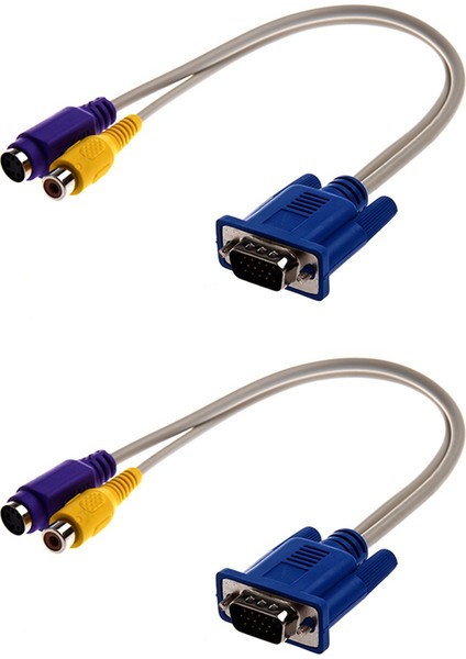 2x Tv Çıkışı VGA - S-Video/rca Kablo Adaptörü (Yurt Dışından)