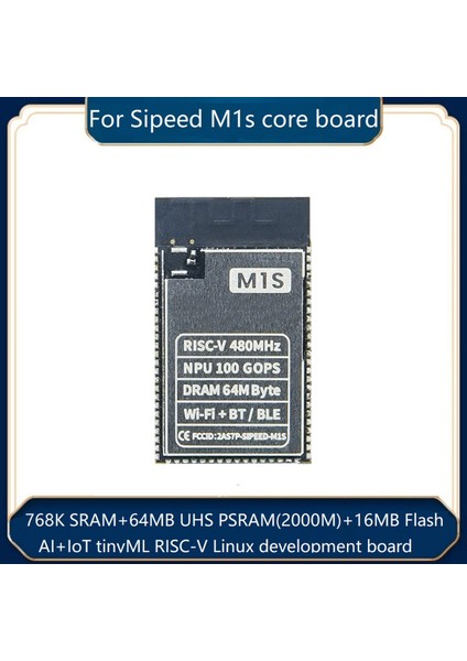 M1S Modülü Için BL808 RV64 480 Mhz + RV32 320 Mhz + Npu Blaı 100GOPS 16 Mbyte Spı Flash 2.4g Wıfı/bt/ble Çekirdek Kurulu (Yurt Dışından)