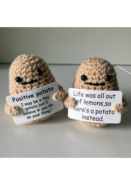 Komik Pozitif Patates, Sevimli Örme Pozitif Patates Örme Yün Tığ Işi Patates Oyuncak Bebek Pozitif Kart ile (Yurt Dışından)