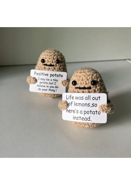 Komik Pozitif Patates, Sevimli Örme Pozitif Patates Örme Yün Tığ Işi Patates Oyuncak Bebek Pozitif Kart ile (Yurt Dışından)