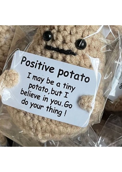 Komik Pozitif Patates, Sevimli Örme Pozitif Patates Örme Yün Tığ Işi Patates Oyuncak Bebek Pozitif Kart ile (Yurt Dışından)
