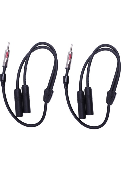 2x 1 Erkek 2 Dişi Y Araç Stereo Radyo Anten Adaptörü Siyah (Yurt Dışından)