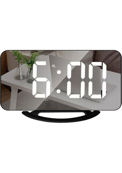 Dijital Çalar Saat, Aynalı LED Saat, Loş Gece Lambası 2 USB Şarj Portu Yatak Odası Dekoru Için Masa Alarmı Saatler A (Yurt Dışından)