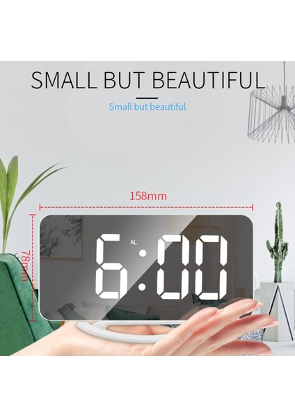 Dijital Çalar Saat, Aynalı LED Saat, Loş Gece Lambası 2 USB Şarj Portu Yatak Odası Dekoru Için Masa Alarmı Saatler A (Yurt Dışından) modelleri