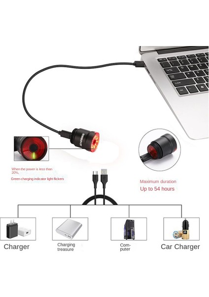 Leadbıke Akıllı Bisiklet Kuyruk Lambası Fren Algılama Bisiklet Işığı Bisiklet Işığı USB Şarj Edilebilir LED Arka Lambası Bisiklet Aksesuarları Tutucu (Yurt Dışından)