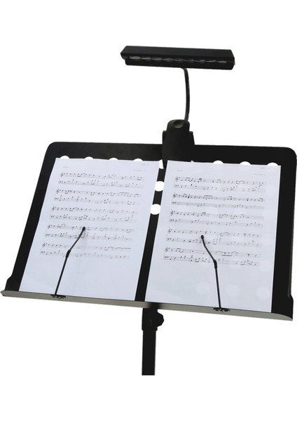2x 9 LED Okuma Lambası Okuma Işığı Masa Klipsli Lamba Piyano Müzik Puanı Standı Siyah (Yurt Dışından)