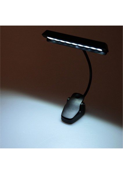 2x 9 LED Okuma Lambası Okuma Işığı Masa Klipsli Lamba Piyano Müzik Puanı Standı Siyah (Yurt Dışından)