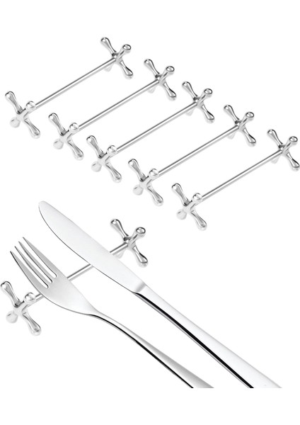 6 Adet Çinko Alaşım Çubukları Dinlenme Kaşık Standı Çatal Bıçaklar Tutucu Raf Standı Metal Zanaat Masa Dekorasyon (Yurt Dışından) modelleri