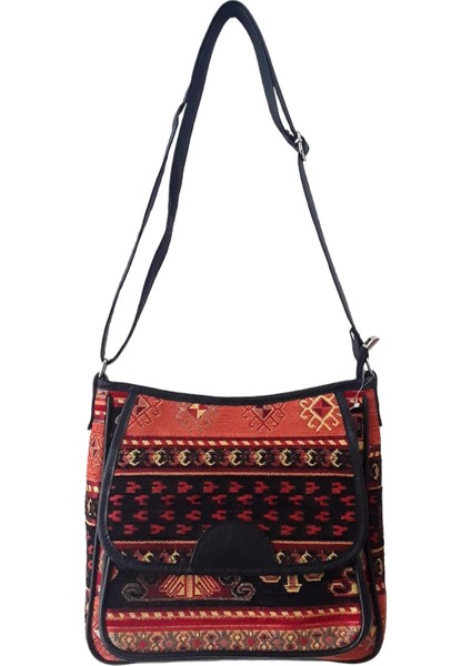 Otantik ve Kilim Desenli Goblen Omuz Çantası