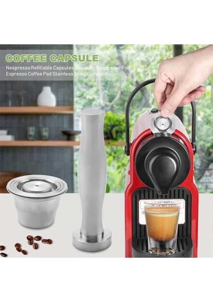 Kahve Kapsülü, Doldurulabilir Kapsüller Yeniden Kullanılabilir Pod Espresso Kahve Kapsülü Paslanmaz Çelik Uyumlu (Yurt Dışından) fırsatları