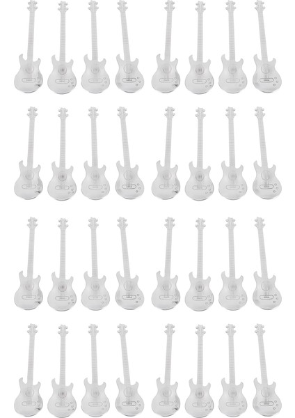 Gitar Kahve Çay Kaşığı, 32 Adet Paslanmaz Çelik Müzikal Kahve Kaşığı Çay Kaşığı Karıştırma Kaşığı Şeker Kaşığı (Gümüş) (Yurt Dışından)