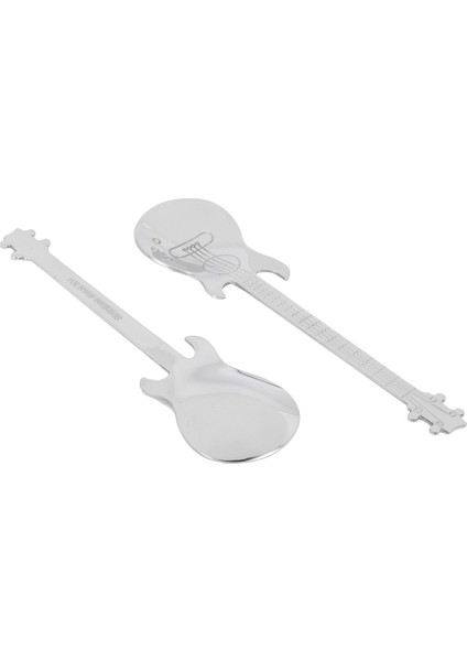 Gitar Kahve Çay Kaşığı, 32 Adet Paslanmaz Çelik Müzikal Kahve Kaşığı Çay Kaşığı Karıştırma Kaşığı Şeker Kaşığı (Gümüş) (Yurt Dışından)