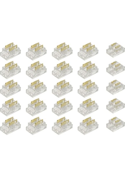 25 Adet 2-Pin 5mm Cob LED Şerit Konnektör Kiti, 5V-24V Dc LED Işık Şeridinde Şeritten Tele ve Şeritten Şeride Bağlantılar Için (Yurt Dışından)