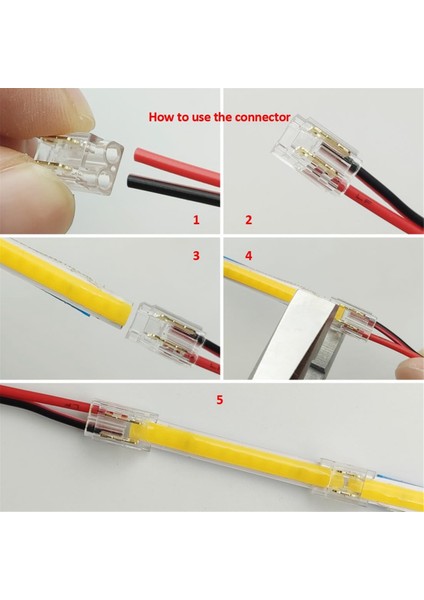 25 Adet 2-Pin 5mm Cob LED Şerit Konnektör Kiti, 5V-24V Dc LED Işık Şeridinde Şeritten Tele ve Şeritten Şeride Bağlantılar Için (Yurt Dışından) fiyatları