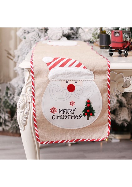 Noel Dekor Noel Tatili Dantel Masa Koşucu Dekorasyon Masa Çiçek Masa Koşucu Noel Baba (Yurt Dışından)